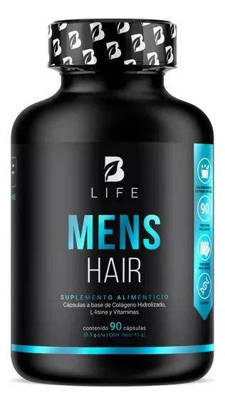 Vitaminas Cabello Y Barba Para Hombre De 90 Cápsulas B Life Sabor Sin sabor