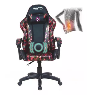 Silla Gamer Pc Gaming Camuflaje Ergnonomica Reclinable Xiird Color Rojo