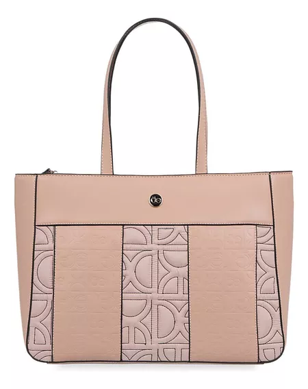 Bolsa Cloe Para Mujer Tote Material Vegano Diseño Acolchado Color Rosa