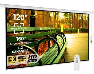 Pantalla Electrica Proyeccion 120' Hd 1080p 16:9 Retractil