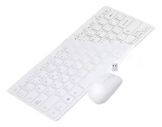 Kit Teclado Mouse Inalámbrico Receptor Bluetooth Protector Mouse Blanco Teclado Blanco