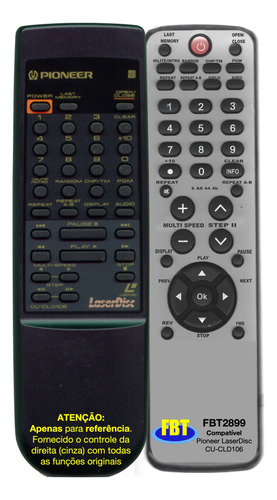 Controle Compatível Com Pioneer Laserdisc Cucld106 Fbt2899