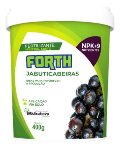 Forth Jardim Jabuticabeiras NPK Forth 400g Farelado