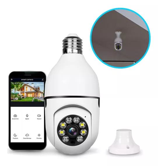 Camera Ip Inteligente Lampada Panoramica Yoosee Wifi E Espiã