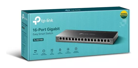 Switch Gigabit Gerenciável De 16 Portas Tp-link Tl-sg116e