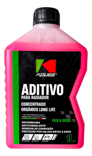 Aditivo Rosa Concentrado Orgânico Long Life 1 L Koube