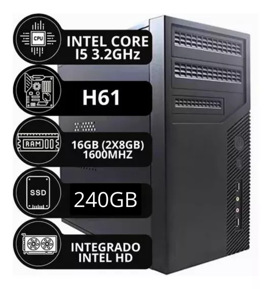 Pc Cpu Gamer Intel I5 3470 3.20ghz 16gb Ssd 240gb