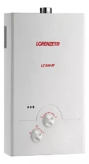 Aquecedor De Água A Gás Lorenzetti Lz 800ef Glp Bivolt Cor Branco 110V/220V