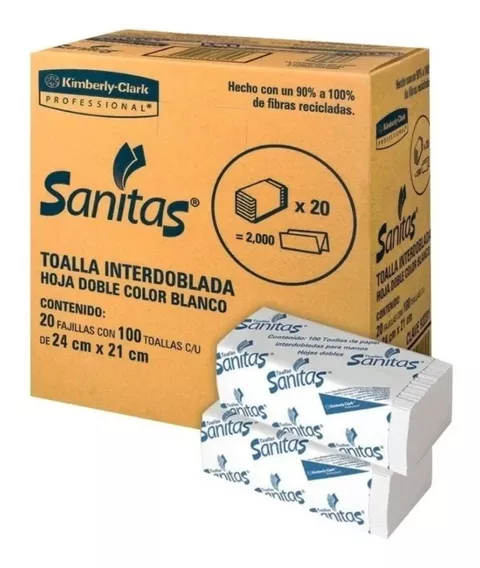 Sanitas Kimberly Clark, Caja Toalla Para Manos Interdoblada