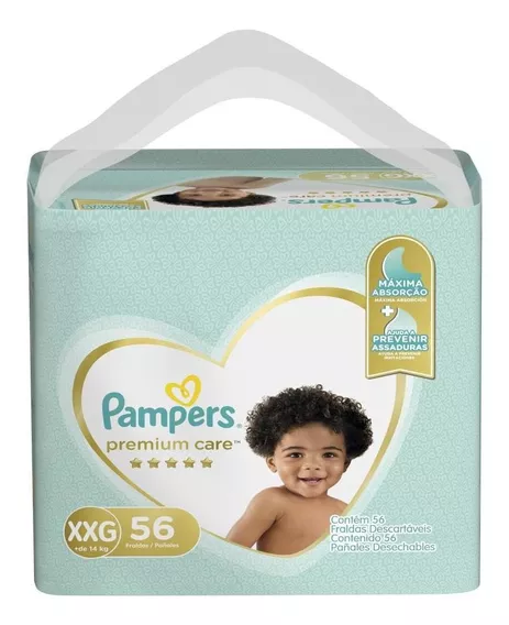 Fraldas Pampers Premium Care Xxg 56 Unidades