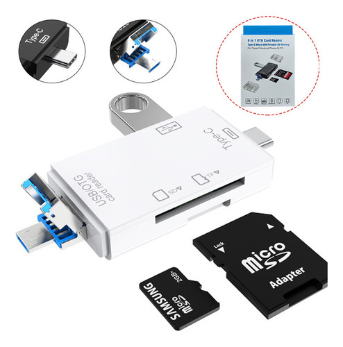 Adaptador Lector Tarjetas Usb Tipo-c Sd Tf Otg Pc Telémóvil