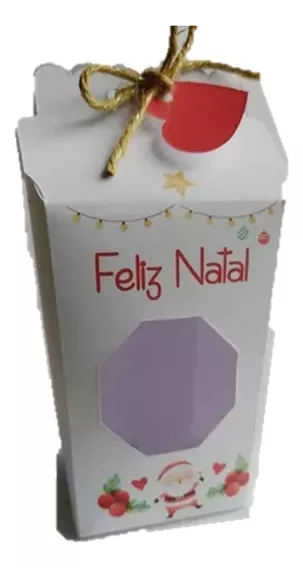 Caixinha Natal Lembrancinha Pipoca Biscoito Bala Tag - 50un