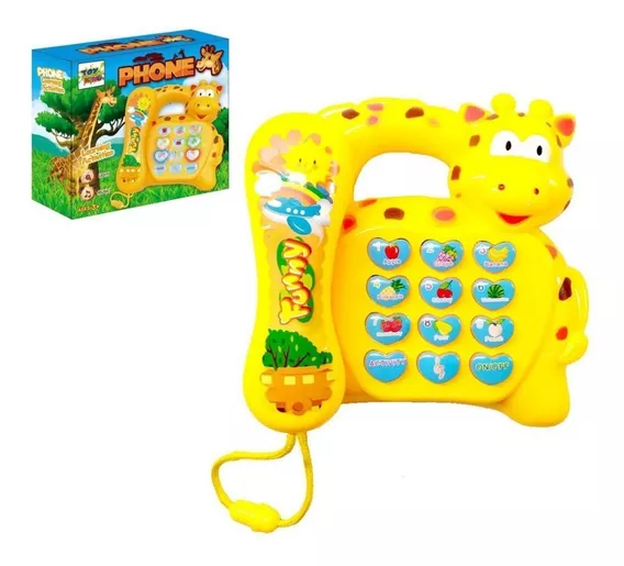 Telefone Infantil Girafa Brinquedo Educativo Musical