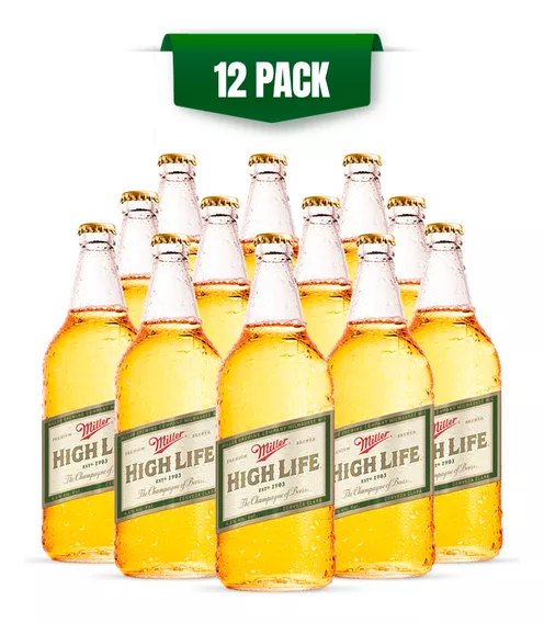 Cerveza Miller High Life 12 Botellas De 940ml