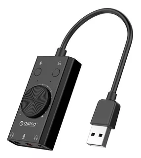 Adaptador de micrófono de audio USB profesional Orico Sc2, color negro