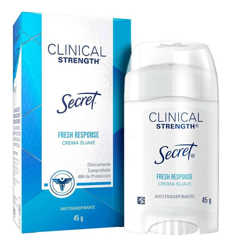 Antitranspirante Secret Crema Clinical Strength Fresh 45g Fragancia Suave y Refrescante