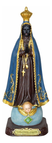 Santo Imagem Nossa Senhora Aparecida Resina 20,5cm Cor Colorida