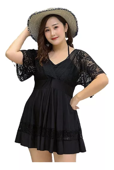 Curvy Blusón Falda Y Short 2024 Traje De Baño Para Gordita