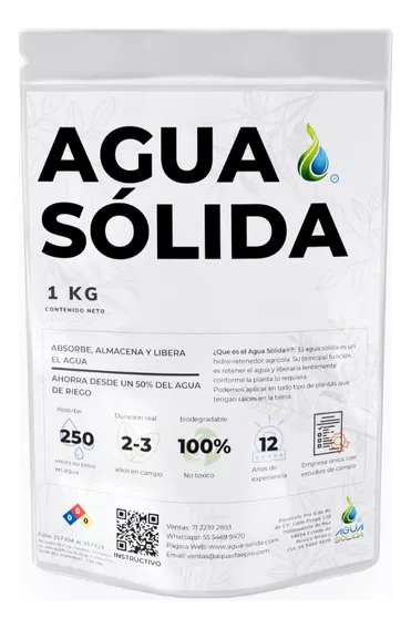 Agua sólida hidrogel Aquasafepro 1 kg