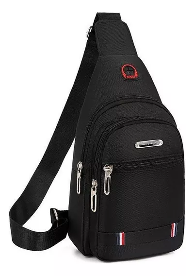 Pechera Mariconera Impermeable Mochila Cruzada Casual Band G Color Negro