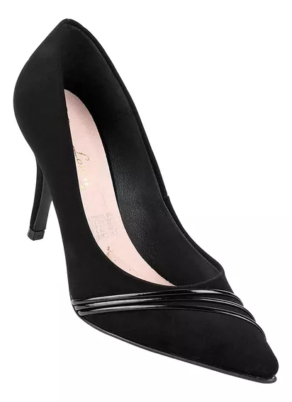 Zapatilla Vestir Mujer Negro Tipo Nobuk Gina Loren 23803706