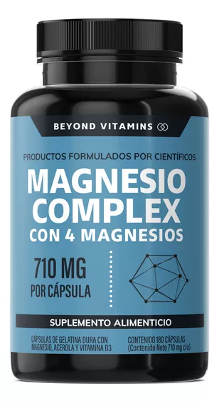 Magnesio Complex Citrato De Magnesio Glicinato De Magnesio Gluconato De Magnesio 710 Mg Sin Rellenos 180 Cápsulas