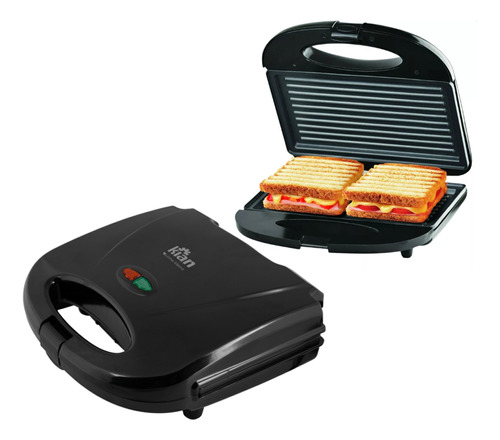 Sanduicheira Grill 220v Chapa Antiaderente 750w 2 Em 1 Preto