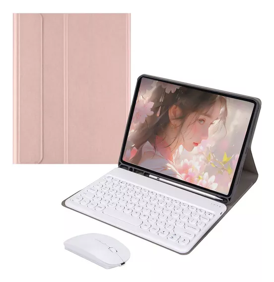 Capa Para iPad Air 4/5 Com Teclado De Teclas Redondas+mouse