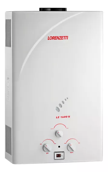 Aquecedor De Água A Gás Lorenzetti LZ 1600 N Branco 15 Litros Bivolt Gás GLP