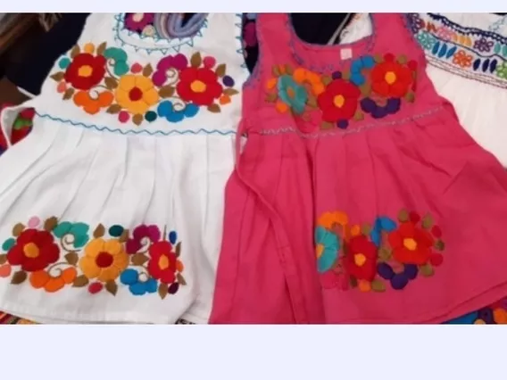 Vestido  Artesanal Bordado A Mano  Talla A Elegir Entre 1-10