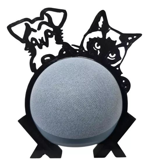 Suporte De Alexa Para Echo Dot 4 E Dot 5  Schnauzer E Gato 