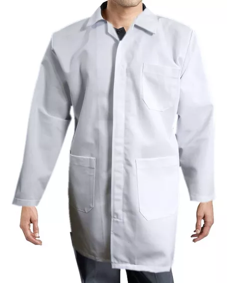 Bata De Laboratorio Unisex Gabardina Algodón Talla 28 A 42