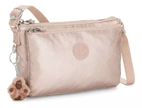 Bolsa Crossbody Kipling M. Mikaela Metal Chica 100% Original Color Quartz Metallic (Oro Rosa)