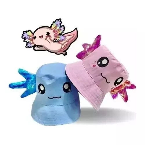 Gorro Bucket Ajolote Kawaii Color Aleatorio Oferta