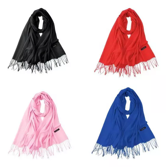 4 Bufandas Cuellera Pashmina Palestina De Invierno Color Rojo