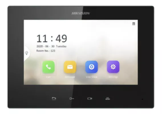Hikvision DS-KH6320-LE1 Monitor IP Lite TOUCH 7" para Videoportero IP Con Vídeo en Vivo PoE Estándar Apertura Remota + Llamada Entre Monitores Audio de dos vías 