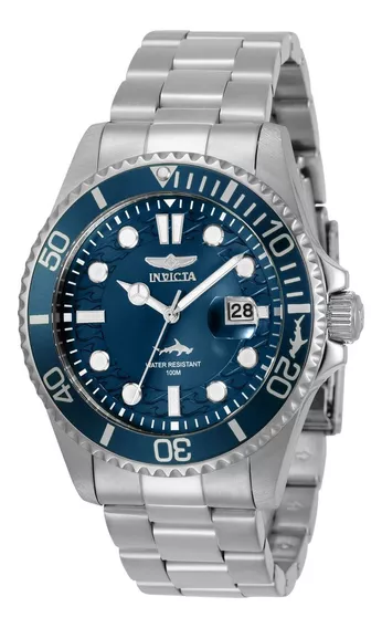 Reloj Invicta 30019 Plateado Hombre Bisel Azul Fondo Azul