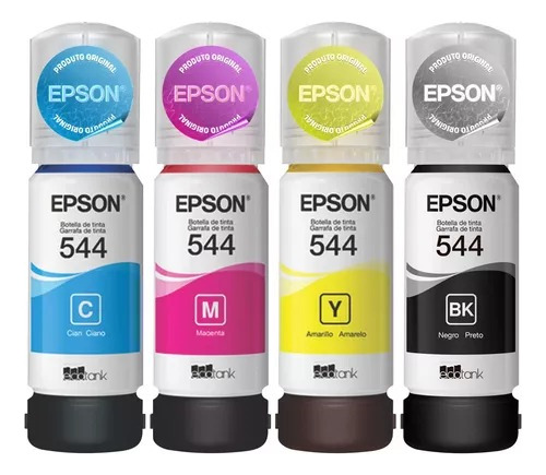 Tinta Original Epson T544 L3250 L3210 L3150 - Kit 04 Cores 