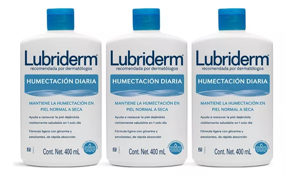 Crema Corporal Lubriderm Humectación Diaria 3 Unidades De 400ml