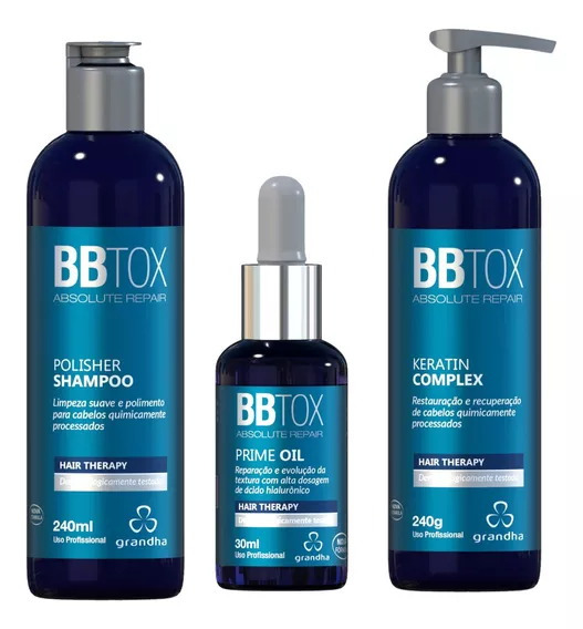 Kit Bbtox Grandha Prime Oil Shampoo Mascara Pos Progressiva