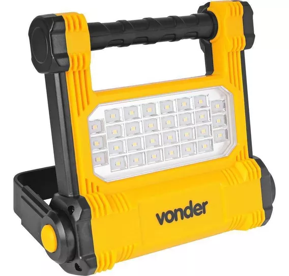 Refletor Holofote De Led Smd Vonder Rrv010 6500k 10w Bivolt Cor da carcaça Amarelo Cor da luz Branco-frio 110V