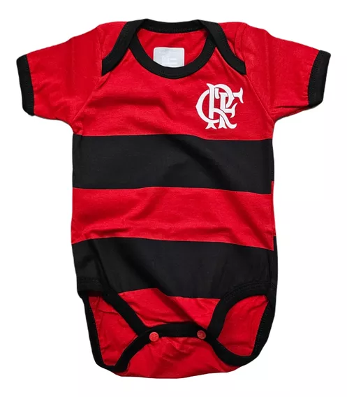 Body Flamengo Jogo Bebê Vermelho E Preto Oficial