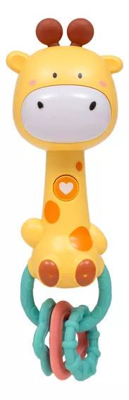 Brinquedo Interativo Chocalho Musical Girafa Buba Com Sons Sensíveis ao Movimento