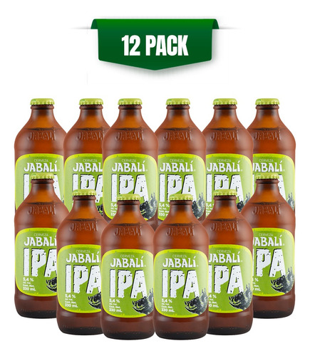 Cerveza Artesanal Jabalí Ipa 12 Botellas De 330ml