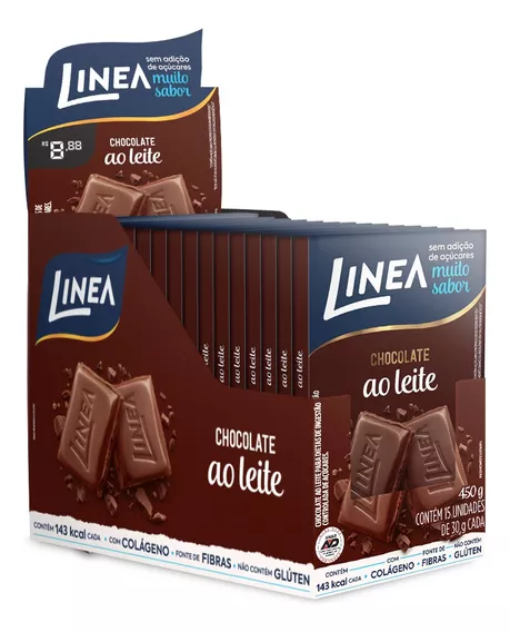 Chocolate Ao Leite Diet Linea Barra 15un De 30g