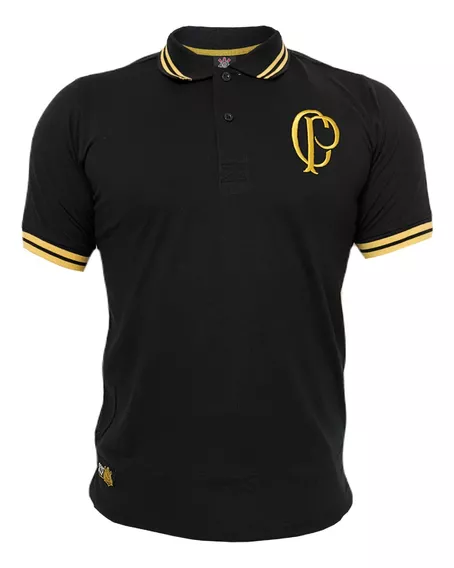 Camisa Corinthians Polo Dourada Retro Oficial