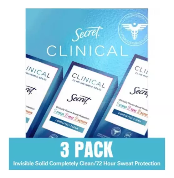 Desodorante Secret Clinico Hipoalergenico Para Mujeres 3pzs 