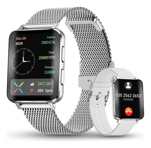 Reloj Inteligente Mujeres Hombre Deportivo Llamada Bluetooth