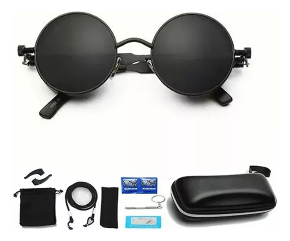 Redondos Gafas De Sol Polarizada Para Anti-uv, Clásico Negro