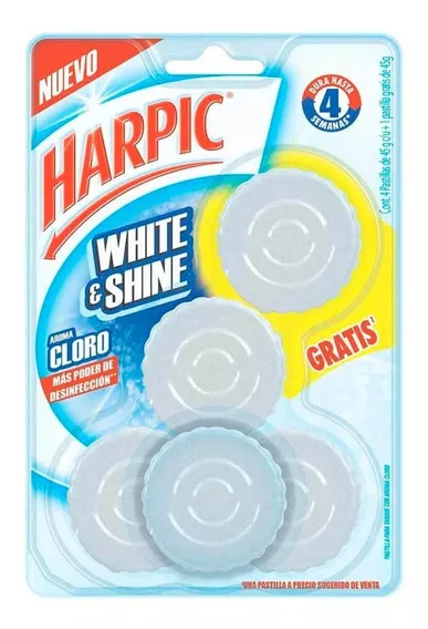 Pastillas Limpiadoras Harpic White And Shine 5 Piezas De 45g